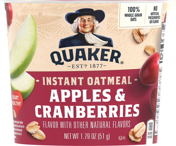 Quaker Oatmeal, Instant, Apples & Cranberries