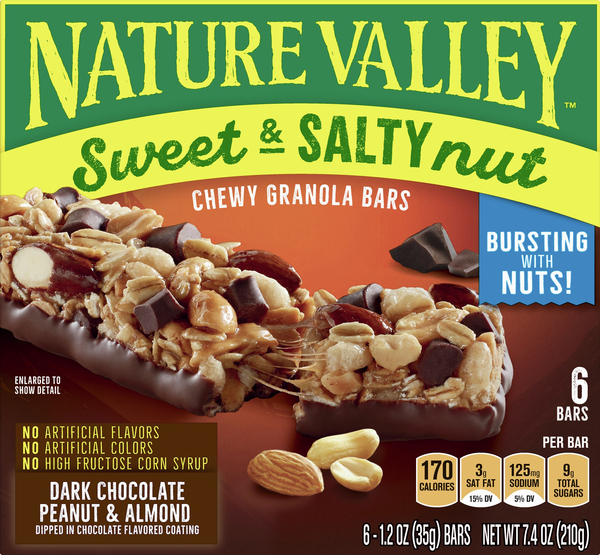 Nature Valley Granola Bars, Chewy, Sweet & Salty Nut, Dark Chocolate Peanut & Almond