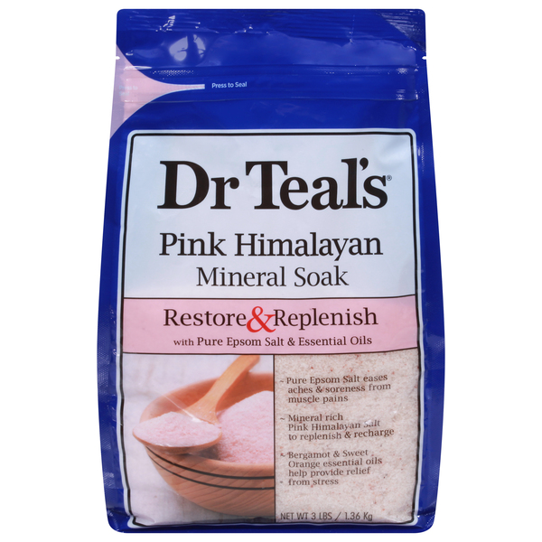 Dr Teal's Mineral Soak, Pink Himalayan, Restore & Replenish