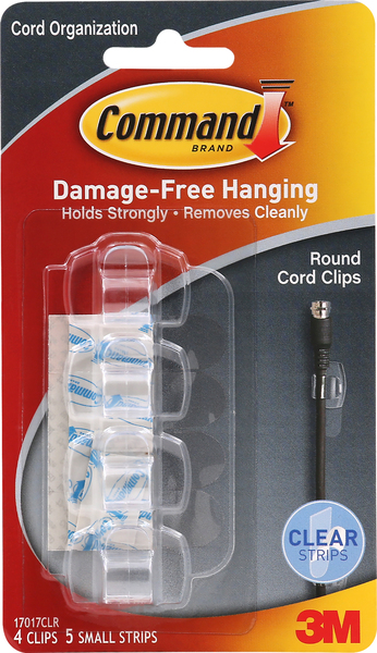 Command Cord Clips, Clear, Round « Discount Drug Mart