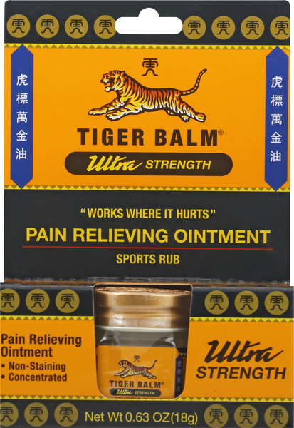 Tiger Balm Pain Relieving Ointment, Ultra Strength, Sports Rub