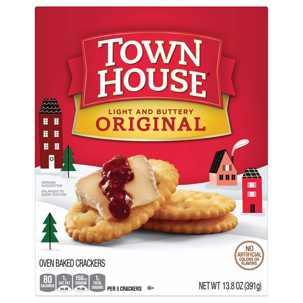 Town House Crackers, Oven Baked, Light and Buttery, Original