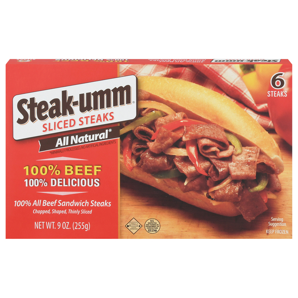 Steak-umm Steaks, 100% Beef, Sliced