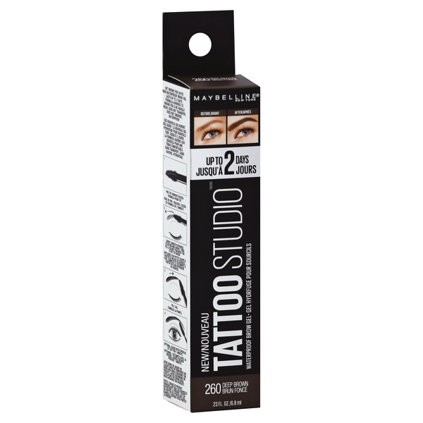 maybelline Brow Gel, Waterproof, Deep Brown 260