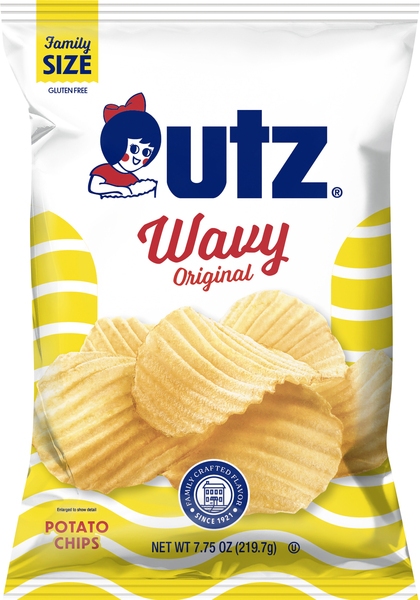 Utz Potato Chips, Original, Wavy, Family Size