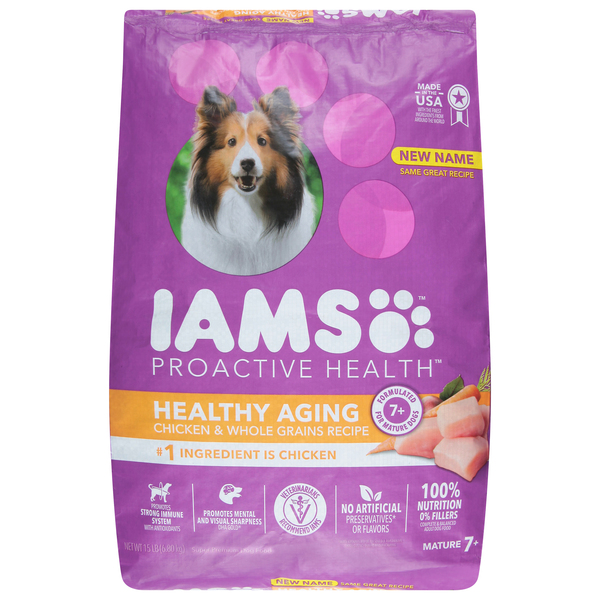 IAMS Dog Food, Super Premium, Chicken & Whole Grain Recipe, Mature Adult