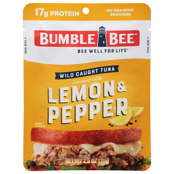 Bumble Bee Tuna, Wild Caught, Lemon & Pepper