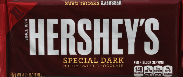 Hershey's Chocolate Bar, Special Dark, Mildly Sweet, XL
