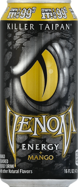 Venom Energy Drink, Killer Taipan, Mango Flavored