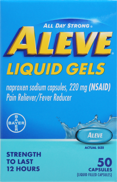 Aleve Pain Reliever/Fever Reducer, 220 mg, Liquid Gels, Capsules