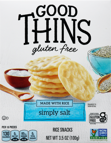 Good Thins Rice Snacks, Gluten Free, Simply Salt
