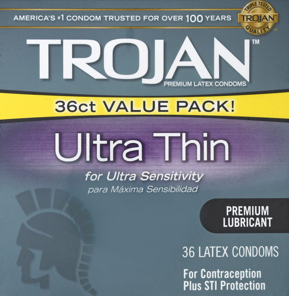 Trojan Latex Condoms, Premium Lubricated, Ultra Thin, Value Pack