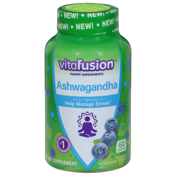 Vitafusion Ashwagandha, Gummies, Natural Blueberry Flavor