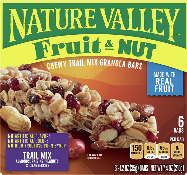 Nature Valley Granola Bars, Chewy, Fruit & Nut, Trail Mix