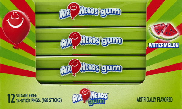 Air Heads Gum, Sugar Free, Watermelon, with Micro-Candies