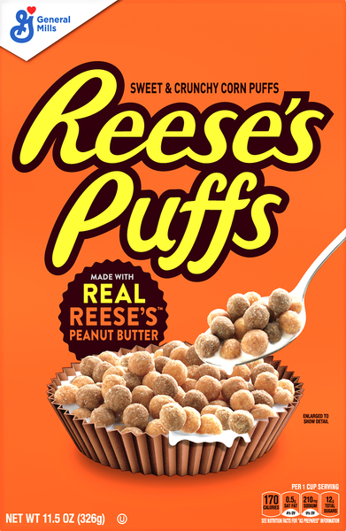 Reese's Puffs Corn Puffs, Sweet & Crunchy, Peanut Butter