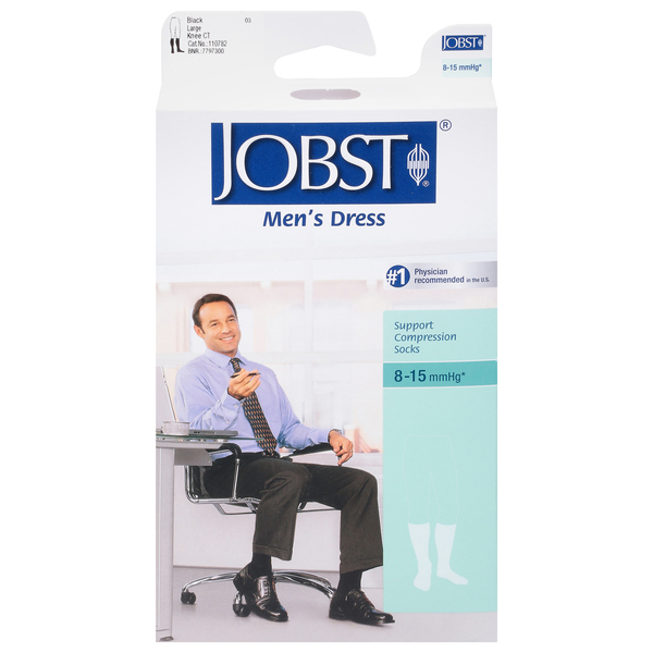 Jobst Support Compression Socks, Black, Large