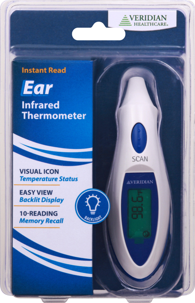 Veridian Healthcare Infrared Thermometer, Ear, Instant Read