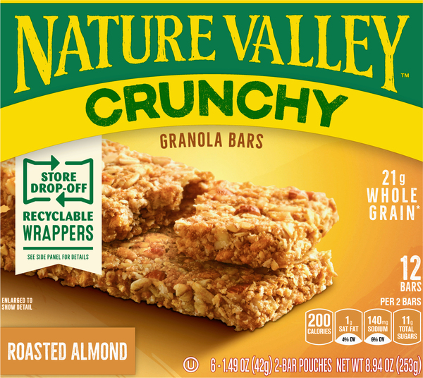 Nature Valley Granola Bars, Crunchy, Roasted Almond