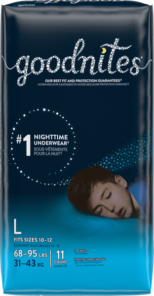Goodnites L Boys Overnight Underwear, 11 ct - Dillons Food Stores