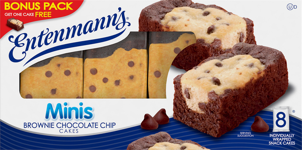 Entenmann's Brownie Cakes, Chocolate Chip, Mini