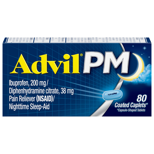 Advil Pain Reliever (NSAID)/Sleep-Aid, Nighttime, Coated Caplets