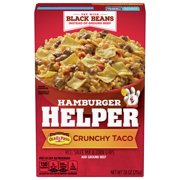 Hamburger Helper Rice, Sauce Mix & Corn Chips, Old El Paso Crunchy Taco