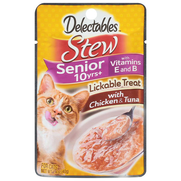Delectables Lickable Treat, Chicken & Tuna, Stew, Senior 10 Years+