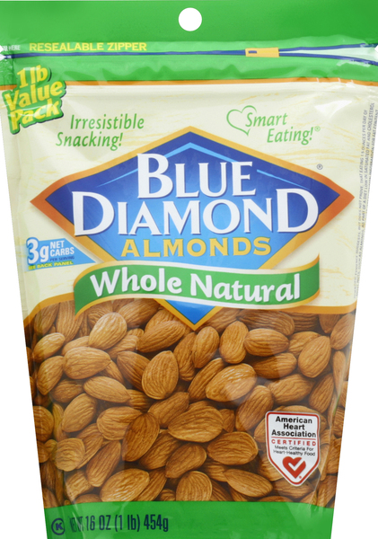 Blue Diamond Almonds, Whole Natural, Value Pack