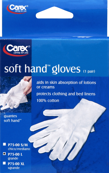 Carex Gloves, Soft Hand, Large