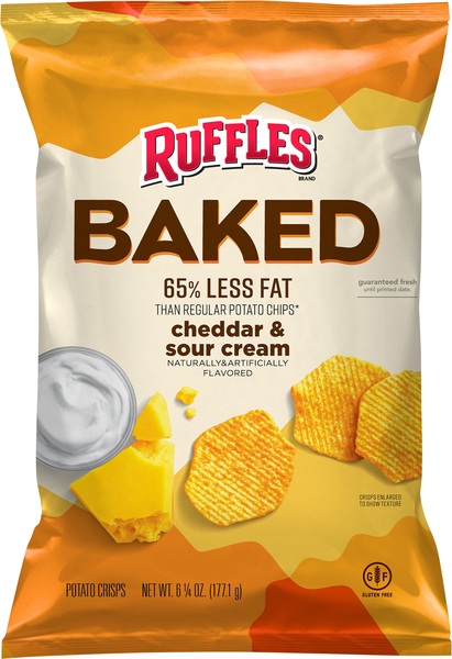 Ruffles Potato Crisps, Cheddar & Sour Cream, Baked