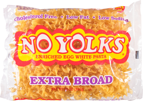 No Yolks Egg White Pasta, Extra Broad, Enriched
