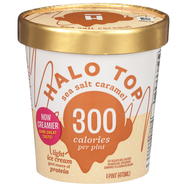 Halo Top Ice Cream, Light, Sea Salt Caramel