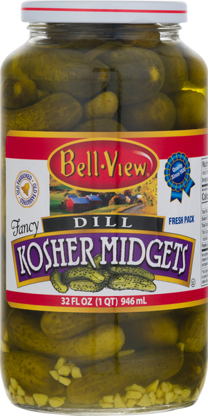 Bell-View Pickles, Dill, Kosher Midgets