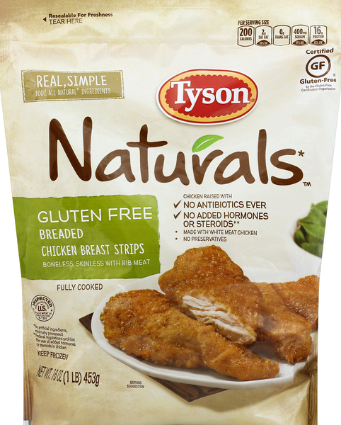 Tyson Chicken Breast Strips, Breaded, Gluten Free