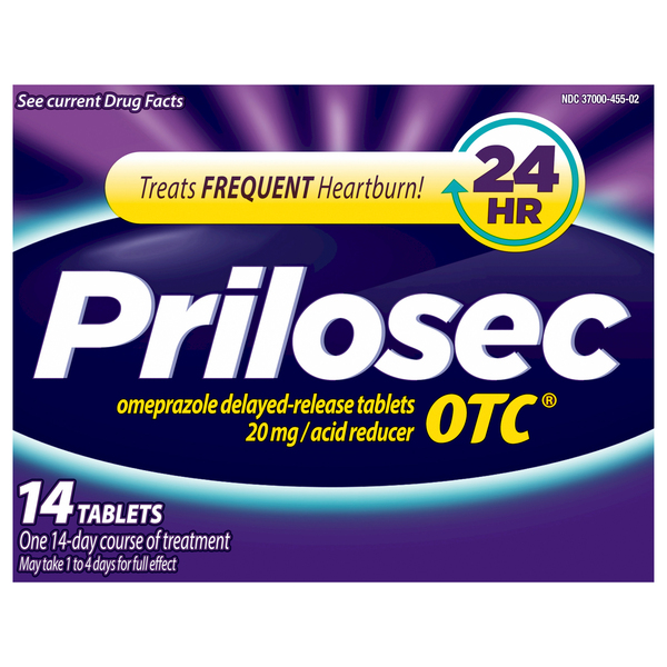 Prilosec OTC Acid Reducer, OTC, 14-Day Course, 20 mg, Tablets