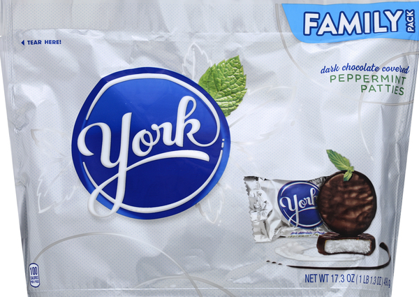 York Peppermint Patties, Dark Chocolate Covered, Family Pack