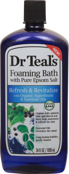 Dr Teal's Foaming Bath with Pure Epsom Salt, Refresh & Revitalize