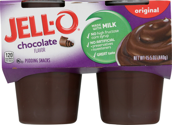 Jell-O Pudding Snacks, Original, Chocolate Flavor