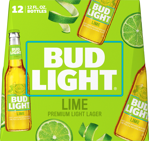 Bud Light Beer, Lager, Premium Light, Lime