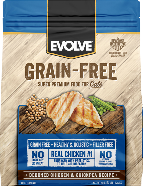 Evolve Food for Cats, Grain-Free, Deboned Chicken & Chickpea Recipe