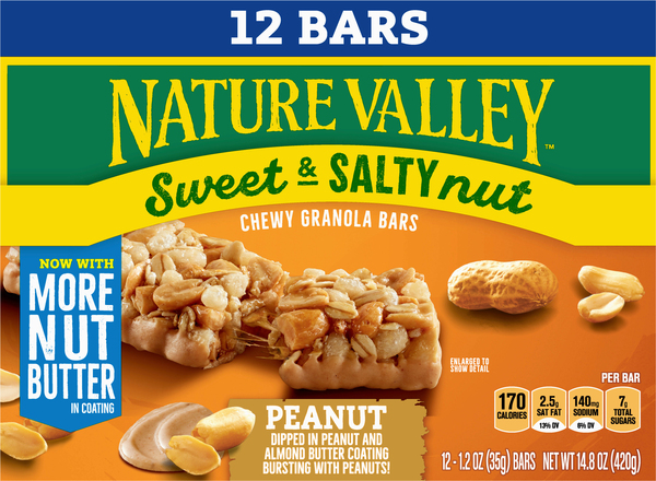 Nature Valley Granola Bars, Peanut, Sweet & Salty Nut, Chewy