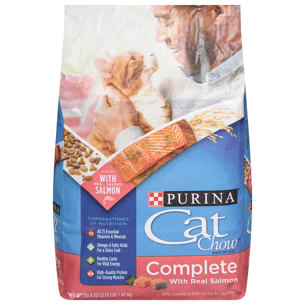 Cat Chow Cat Food, with Real Salmon, Complete