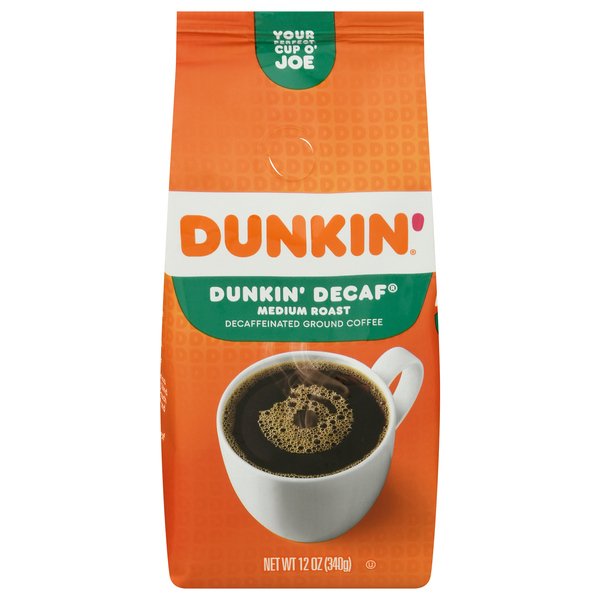 Dunkin' Coffee, Ground, Medium Roast, Decaffeinated