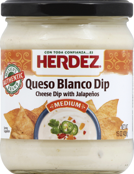 Herdez Cheese Dip, with Jalapenos, Queso Blanco, Medium