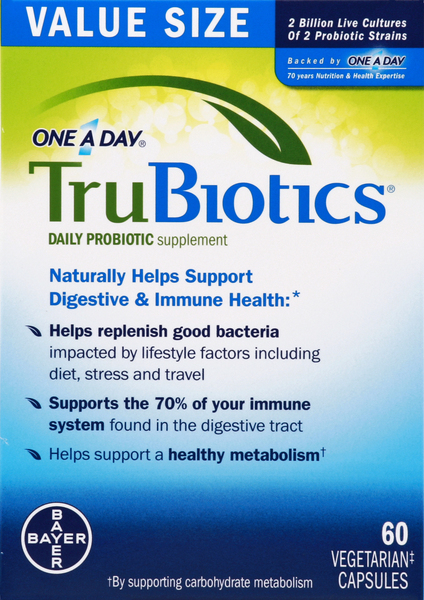 One A Day Daily Probiotic Supplement, Vegetarian Capsules, Value Size