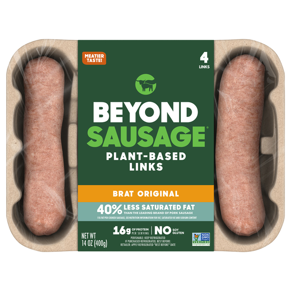 Beyond Meat Sausage, Plant-Based, Brat, Original