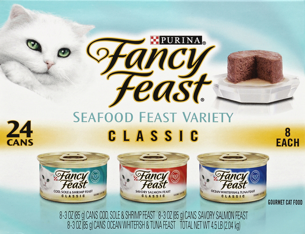 Fancy Feast Cat Food, Gourmet, Classic, Seafood Feast Variety