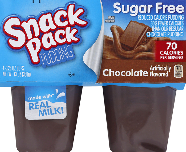 Snack Pack Pudding, Sugar Free, Chocolate