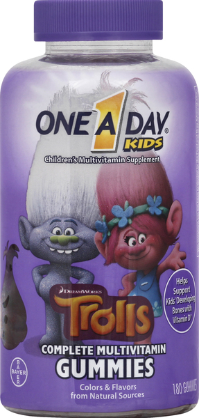 One A Day Kids Complete Multivitamin, Children's, Gummies, Dreamworks Trolls